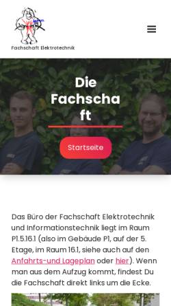 Vorschau der mobilen Webseite fset.uni-paderborn.de, Fachschaft Elektrotechnik