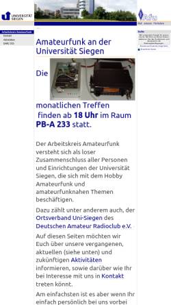 Vorschau der mobilen Webseite www.eti.uni-siegen.de, Arbeitskreis Amateurfunk (DARC O55)