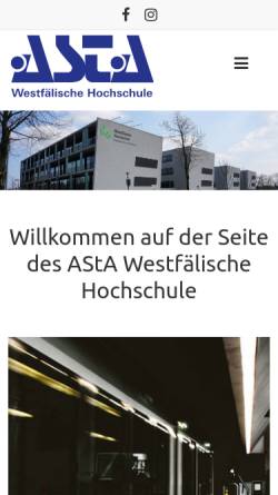Vorschau der mobilen Webseite asta-wh.de, AStA FH Gelsenkirchen