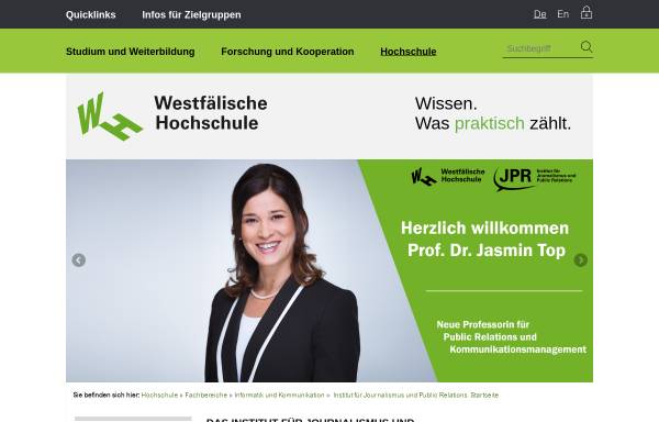 Vorschau von www.j-pr.de, FH Gelsenkirchen, Institut für Journalismus und Public Relations