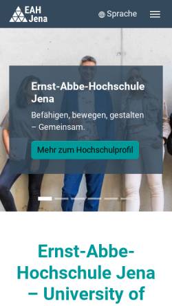 Vorschau der mobilen Webseite www.fh-jena.de, Ernst-Abbe-Hochschule Jena