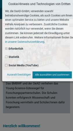 Vorschau der mobilen Webseite www.oead.at, Österreichischer Austauschdienst-Gesellschaft (OeAD-GmbH)