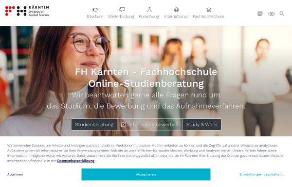 Vorschau von www.fh-kaernten.at, Fachhochschule Kärnten
