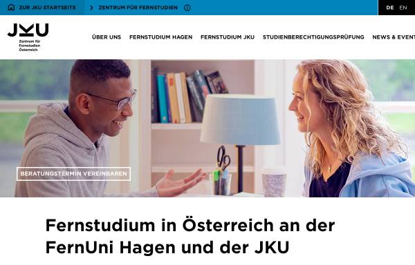 Vorschau von www.fernstudien.at, JKU Zentrum für Fernstudien Österreich