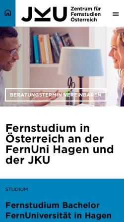 Vorschau der mobilen Webseite www.fernstudien.at, JKU Zentrum für Fernstudien Österreich