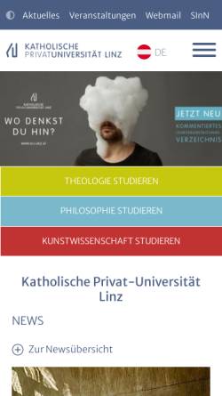 Vorschau der mobilen Webseite www.ku-linz.at, Katholisch Privatuniversität Linz