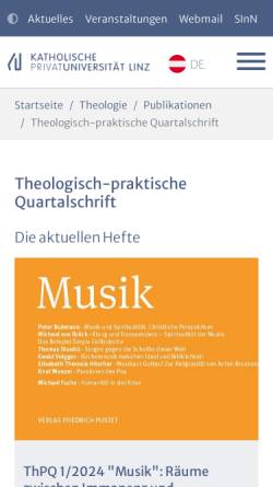 Vorschau der mobilen Webseite www.thpq.at, Theologisch-praktische Quartalschrift (ThPQ)