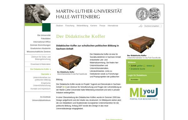 Vorschau von www.zsb.uni-halle.de, Didaktischer Koffer