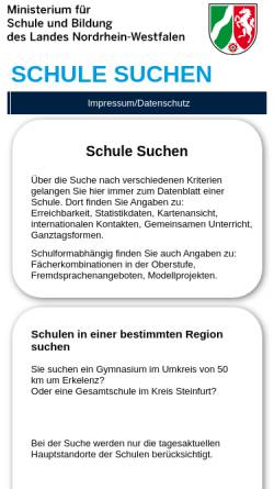 Vorschau der mobilen Webseite www.schulministerium.nrw.de, Schulministerium NRW - Schulsuche