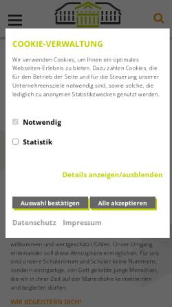 Vorschau der mobilen Webseite www.marienhoehe.de, Schulzentrum Marienhöhe in Darmstadt