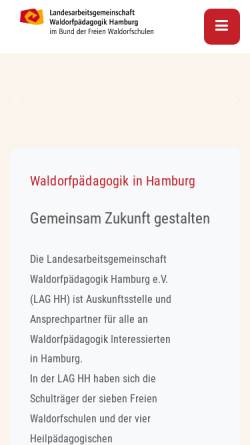 Vorschau der mobilen Webseite www.waldorfpaedagogik-hamburg.de, LAG Waldorfpädagogik