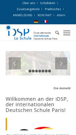 Vorschau der mobilen Webseite www.idsp.fr, Internationale Deutsche Schule Paris