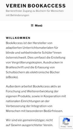Vorschau der mobilen Webseite www.bookaccess.at, Bookaccess.at