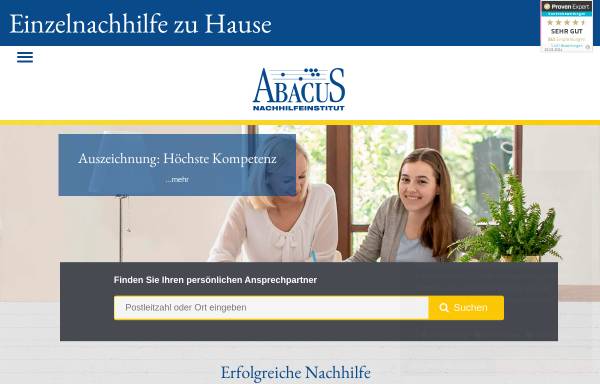Vorschau von www.abacus-nachhilfe.de, Abacus Nachhilfeinstitut Franchise GmbH