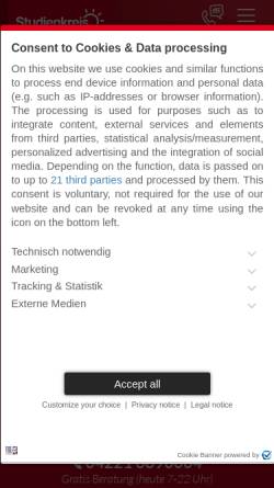 Vorschau der mobilen Webseite www.studienkreis.de, Das Lerncenter