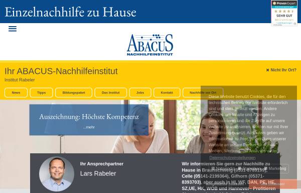 Vorschau von rabeler.abacus-nachhilfe.de, Abacus Nachhilfeinstitut - Lars Rabeler