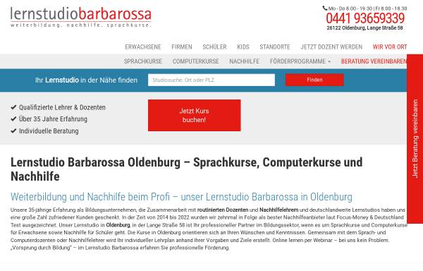 Vorschau von www.lernstudio-barbarossa.de, Lernstudio Oldenburg