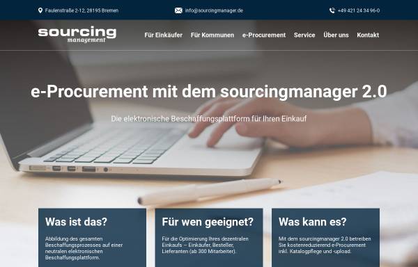 Vorschau von www.sourcingmanager.de, Sourcing Management GmbH