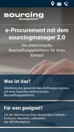 Vorschau der mobilen Webseite www.sourcingmanager.de, Sourcing Management GmbH