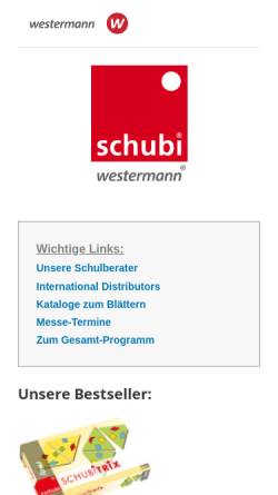 Vorschau der mobilen Webseite www.schubi.com, Schubi, Westermann Lernspielverlage GmbH