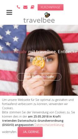 Vorschau der mobilen Webseite www.travelbee.de, into GmbH