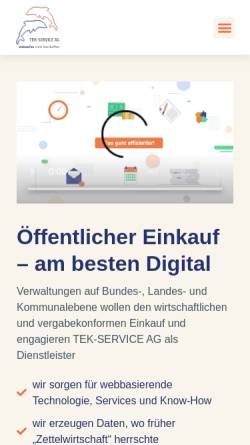 Vorschau der mobilen Webseite www.tek-service.de, TEK-Service AG