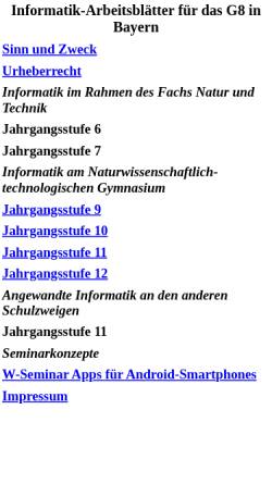 Vorschau der mobilen Webseite infblaetter.de, Informatikblätter