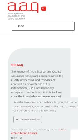 Vorschau der mobilen Webseite aaq.ch, Schweizerische Agentur für Akkreditierung und Qualitätssicherung (AAQ)
