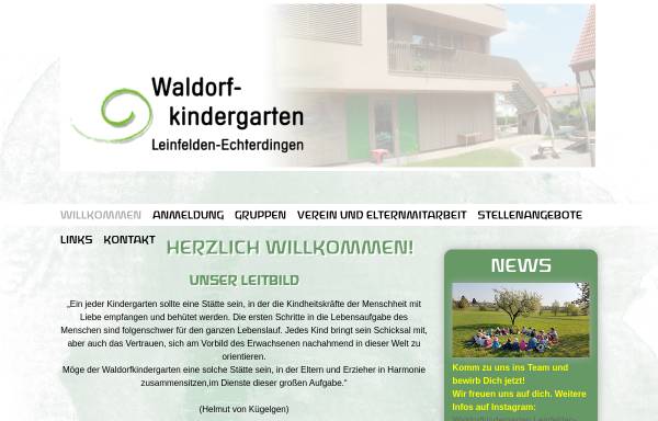 Vorschau von www.waldorfkindergarten-le.de, Waldorfkindergarten Leinfelden-Echterdingen