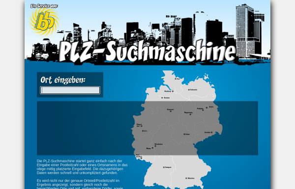 Vorschau von www.plz-suchmaschine.de, PLZ - Suchmaschine