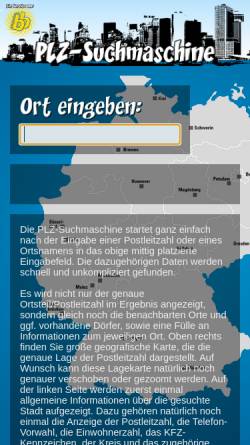 Vorschau der mobilen Webseite www.plz-suchmaschine.de, PLZ - Suchmaschine