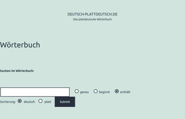 Vorschau von www.deutsch-plattdeutsch.de, Deutsch-Plattdeutsch