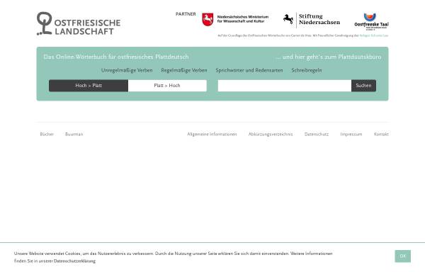 Vorschau von www.platt-wb.de, Plattdeutsch-Hochdeutsches Wörterbuch für Ostfriesland