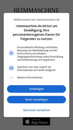 Vorschau der mobilen Webseite reimmaschine.de, Reimemaschine
