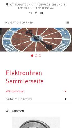 Vorschau der mobilen Webseite www.elektrouhren-freaks.de, Elektrouhren-Turmuhren Sammlerseite