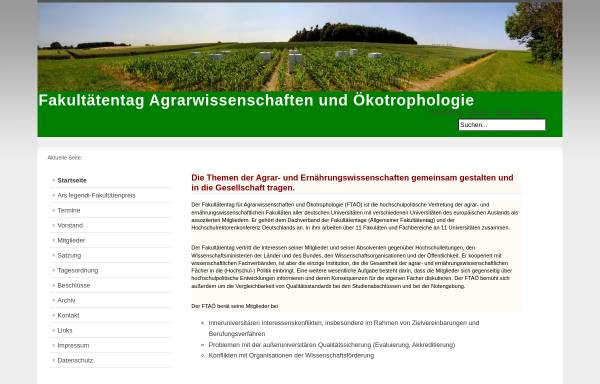 Vorschau von www.fakultaetentag-agrarwissenschaften-und-oekotrophologie.de, Fakultätentag Agrarwissenschaften und Ökotrophologie