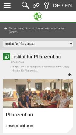 Vorschau der mobilen Webseite www.dnw.boku.ac.at, Abteilung Pflanzenbau