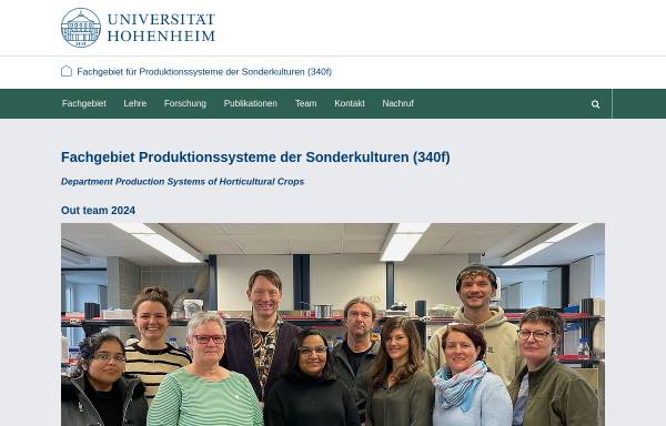 Hohenheim Universität, Ertragsphysiologie der Sonderkulturen