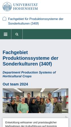 Vorschau der mobilen Webseite www.uni-hohenheim.de, Hohenheim Universität, Ertragsphysiologie der Sonderkulturen