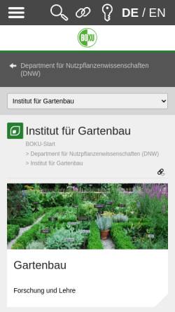 Vorschau der mobilen Webseite www.dnw.boku.ac.at, Abteilung Gartenbau