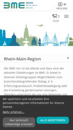 Vorschau der mobilen Webseite rheinmain.bme.de, Bundesverband Materialwirtschaft, Einkauf und Logistik e.V. - Rhein-Main-Region