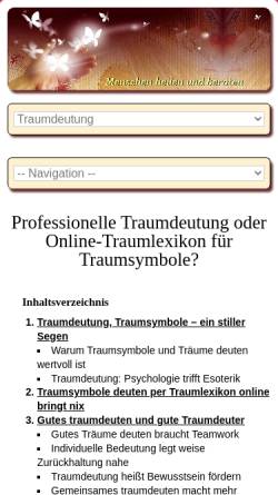 Vorschau der mobilen Webseite www.freieseelen.de, Traumdeutung und Bewusstseinsentwicklung