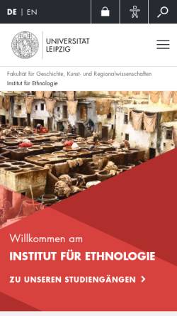 Vorschau der mobilen Webseite ethno.gko.uni-leipzig.de, Institut für Ethnologie an der Universität Leipzig