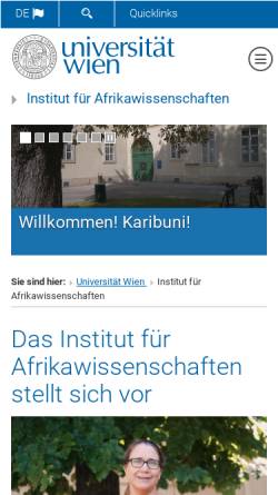 Vorschau der mobilen Webseite afrika.univie.ac.at, Institut für Afrikanistik der Universität Wien