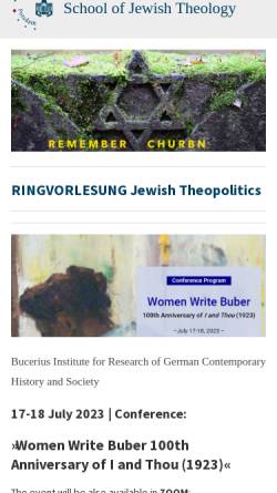 Vorschau der mobilen Webseite www.juedischetheologie-unipotsdam.de, School of Jewish Theology an der Universität Potsdam