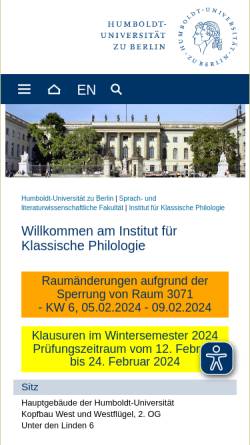 Vorschau der mobilen Webseite www.klassphil.hu-berlin.de, Klassische Philologie an der Humboldt-Universität Berlin