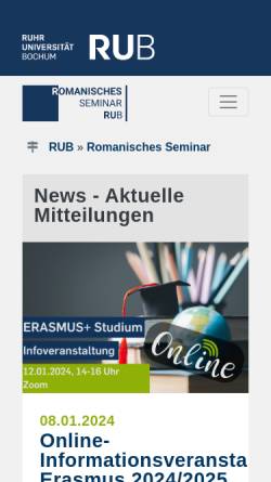 Vorschau der mobilen Webseite www.ruhr-uni-bochum.de, Romanisches Seminar