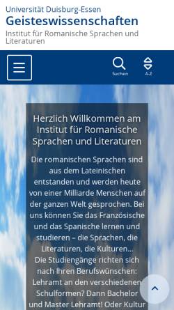 Vorschau der mobilen Webseite www.uni-due.de, Romanistik