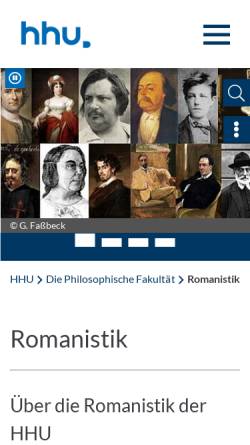 Vorschau der mobilen Webseite www.romanistik.hhu.de, Institut für Romanistik