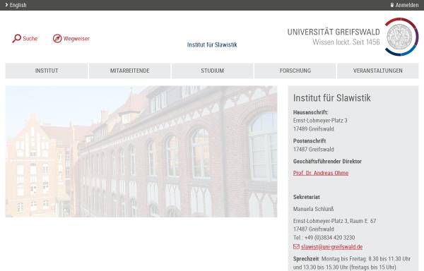 Ernst-Moritz-Arndt-Universität Greifswald - Institut für Slawistik